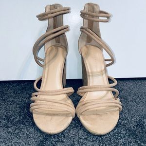 NUDE STRAPPED HEELS